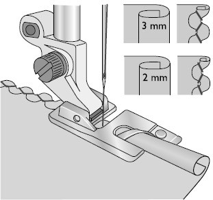 Pied pour ourlet roulé 3mm HUSQVARNA VIKING