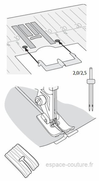 Pied à 3 nervures avec plaque de relief HUSQVARNA VIKING