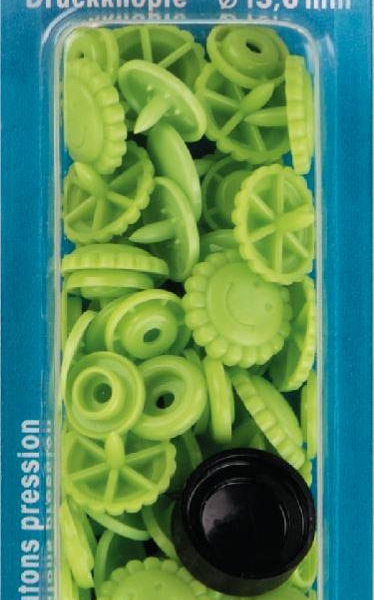 Boutons pression color snaps Fleurs Vert