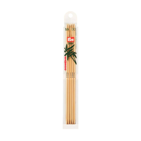 Aiguilles à tricoter double pointes bambou 20cm