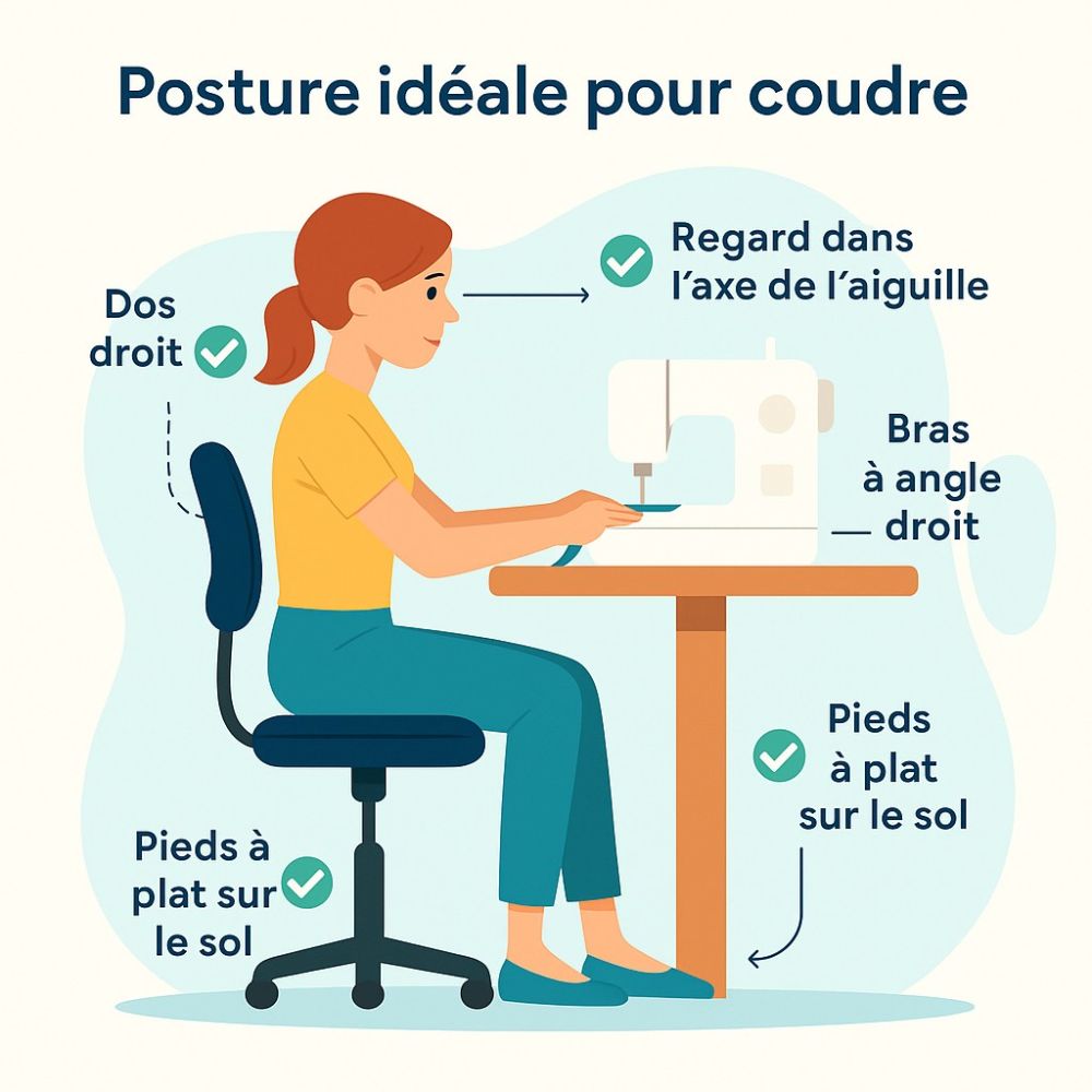 Schéma de posture pour la couture
