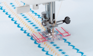 Pied pour point satin avec guides intégrés