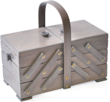Travailleuse en bois gris antique - Petit modèle