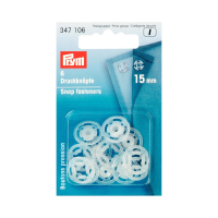 Bouton Pression plastique transparent 15mm