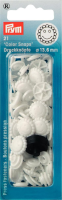 Boutons pression color snaps Fleurs Blanc