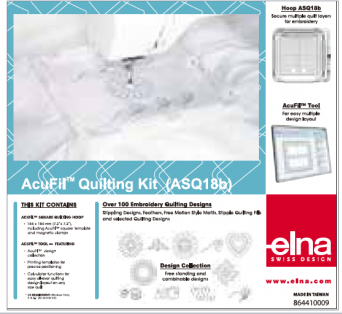 Kit de quilting avec cerceau carré-ASQ18-184x184m Elna