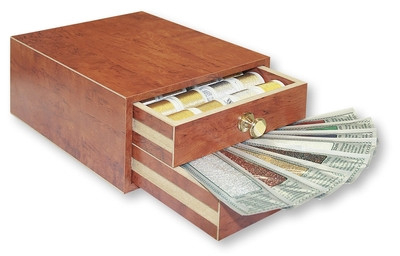 COFFRET EN BOIS ET SACHETS GOLD