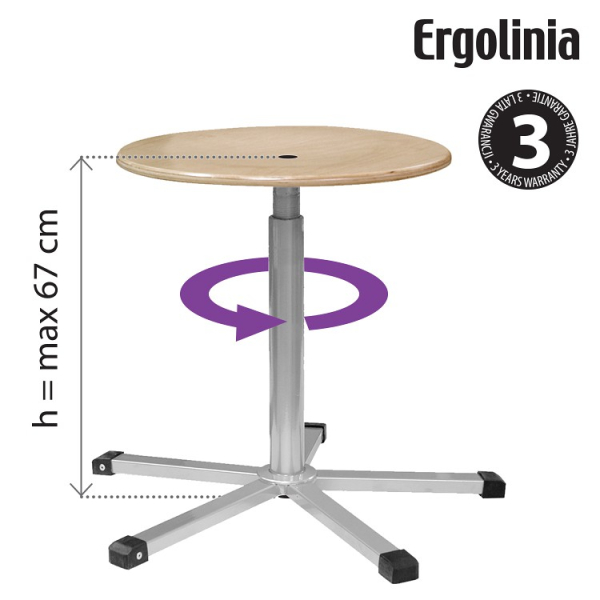 Tabouret rotatif industriel (contreplaqué)