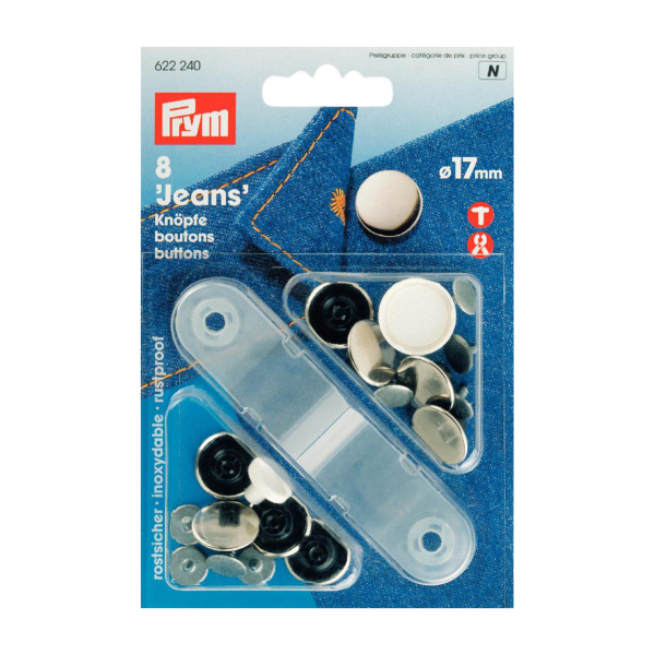 Bouton jean 17mm Argent