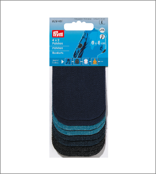 Renforts assortis thermocollants mini jeans 8x6cm