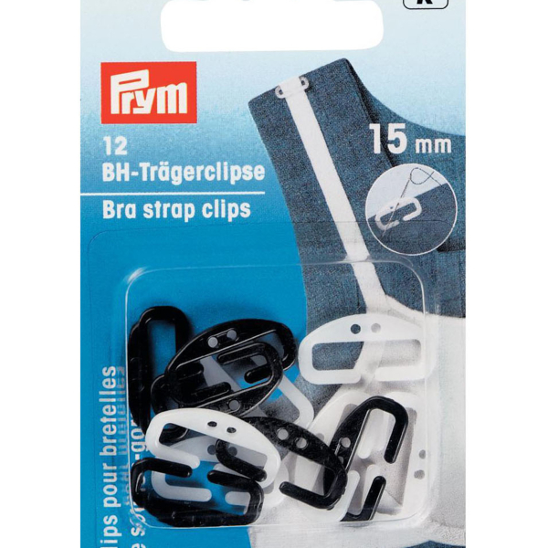 Attachette bretelle noir et blanc 15mm