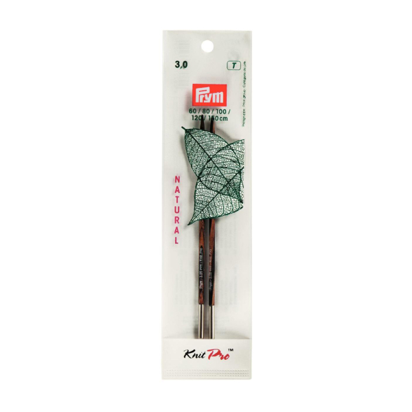 Pointe d'aiguille tricot bois natural n°3