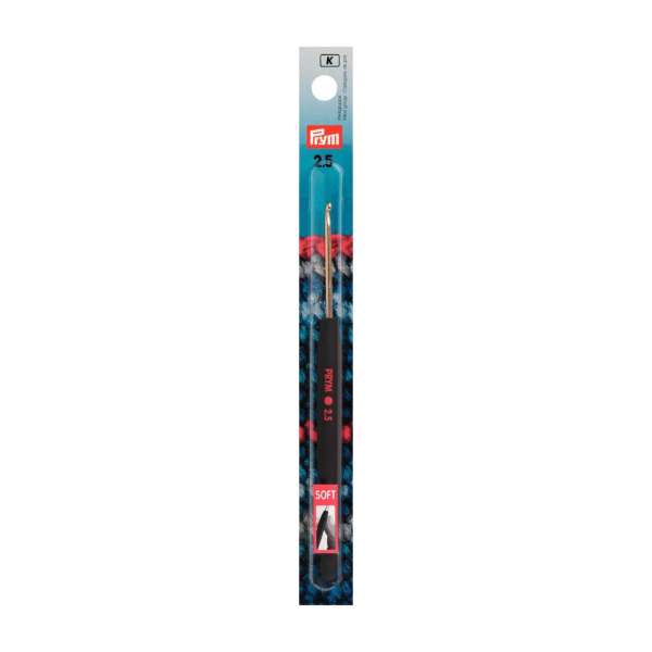 Crochet aluminium avec manche souple pour laine 15cm