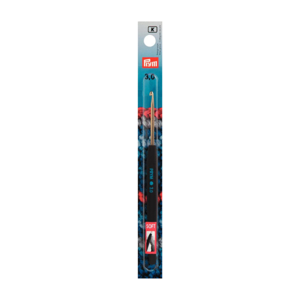 Crochet aluminium avec manche souple pour laine 15cm