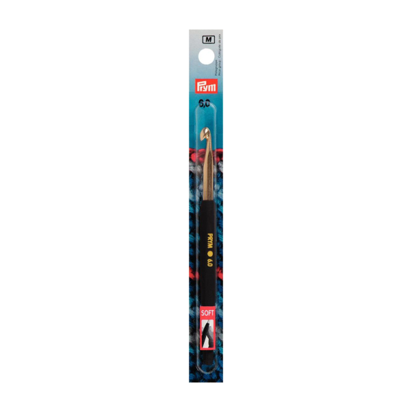 Crochet aluminium avec manche souple pour laine 15cm