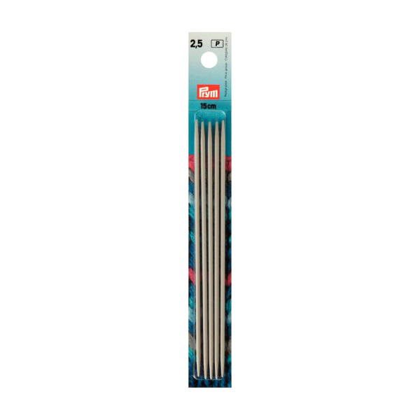 Aiguilles à tricoter double pointes aluminium 15cm