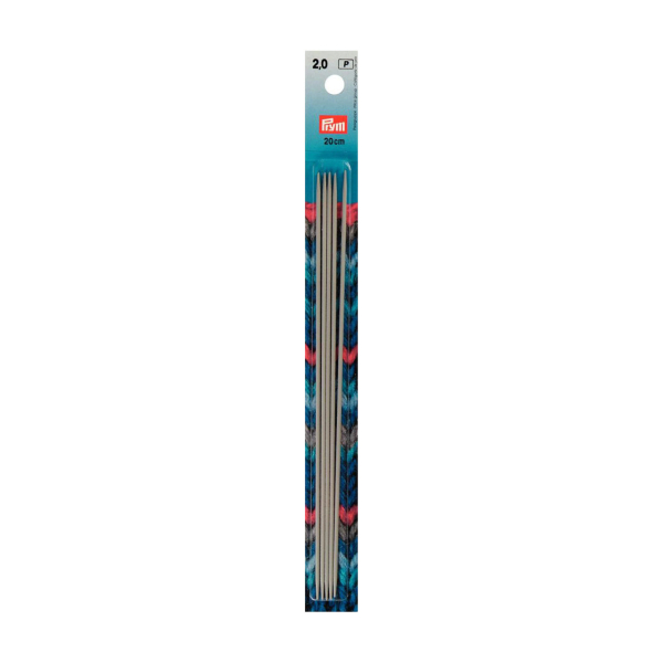 Aiguilles à tricoter double pointes aluminium 20cm