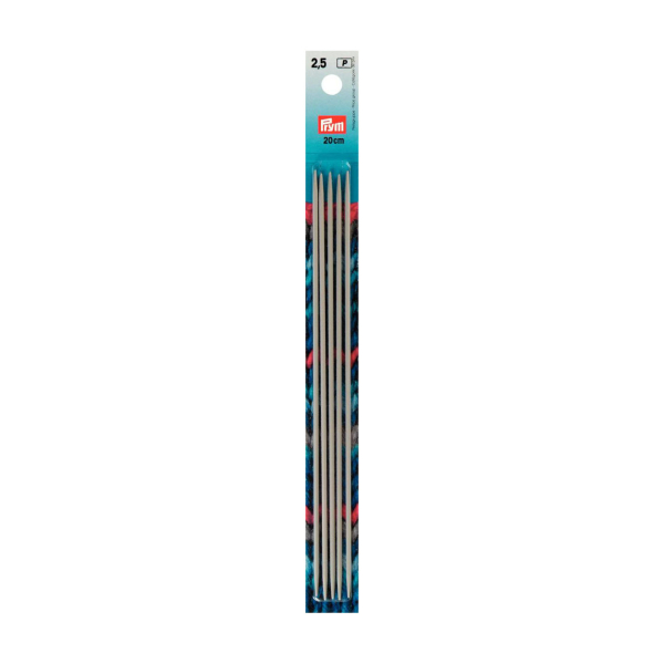 Aiguilles à tricoter double pointes aluminium 20cm