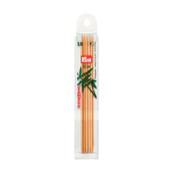 Aiguilles à tricoter double pointes bambou 15cm