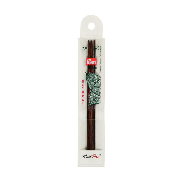 Aiguilles à tricoter double pointes bois natural 15cm