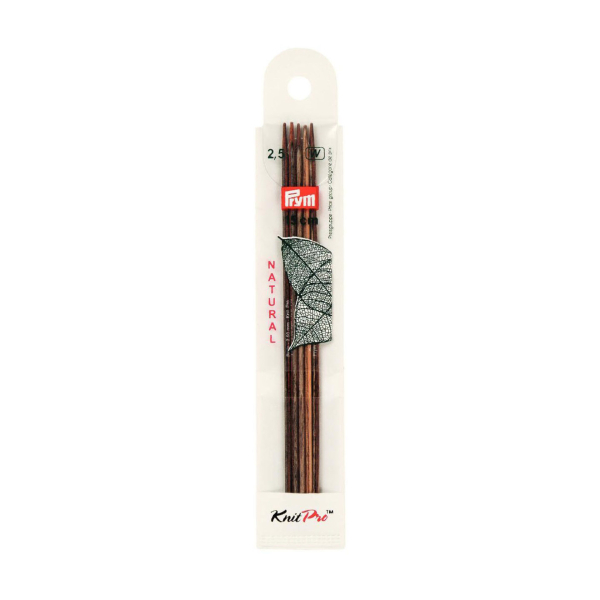 Aiguilles à tricoter double pointes bois natural 15cm