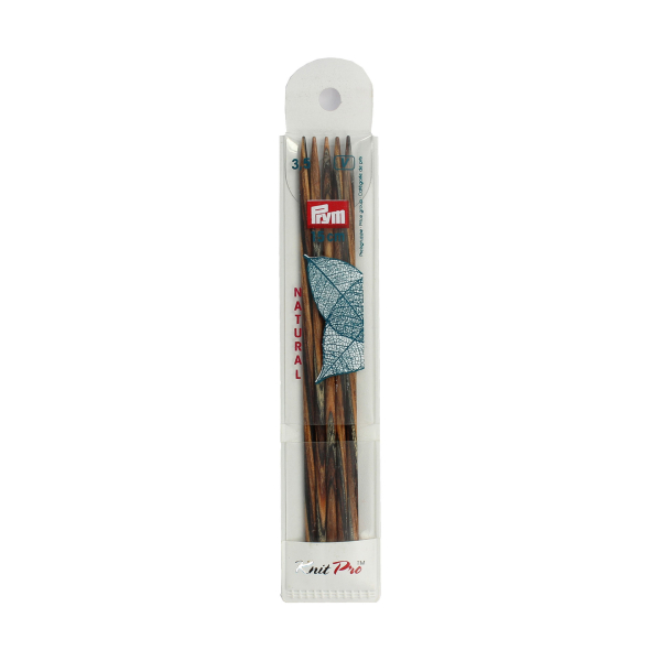 Aiguilles à tricoter double pointes bois natural 15cm