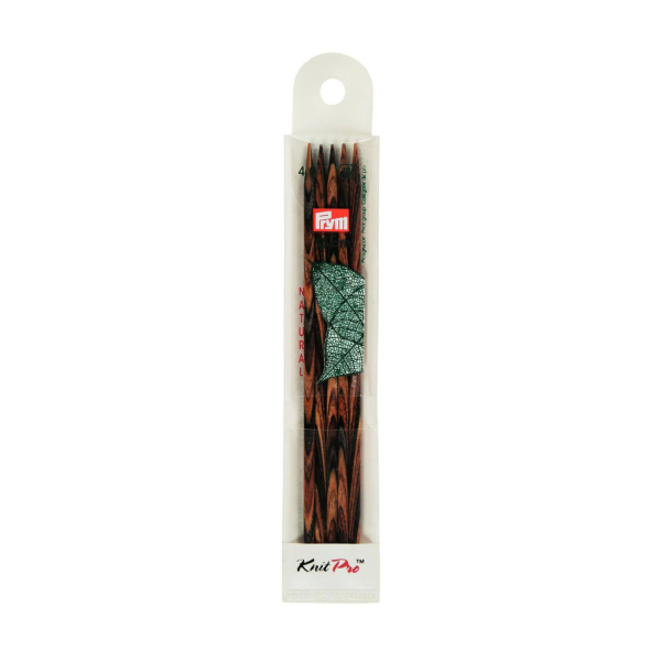 Aiguilles à tricoter double pointes bois natural 15cm