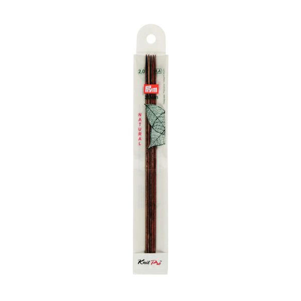 Aiguilles à tricoter double pointes bois natural 20cm