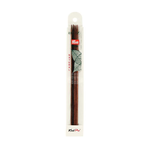 Aiguilles à tricoter double pointes bois natural 20cm