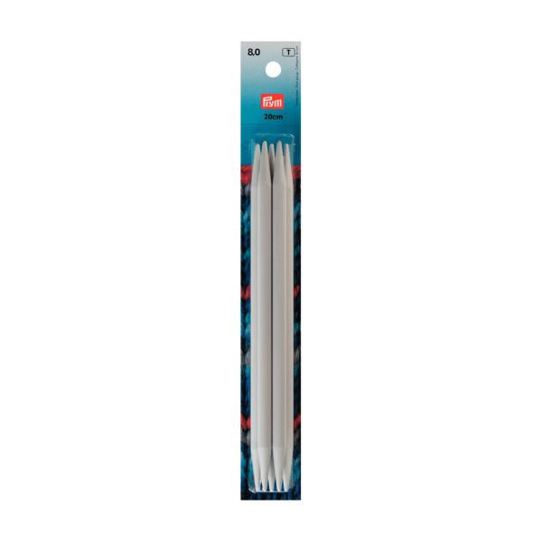 Aiguilles à tricoter double pointes plastique 20cm