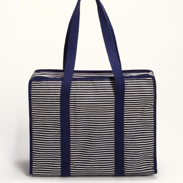 Sac tout en un denim et rayures