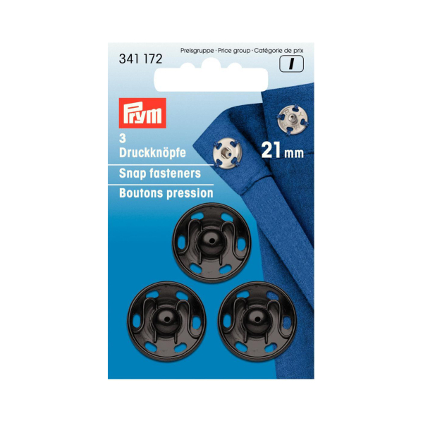 Boutons pression à coudre métal noir