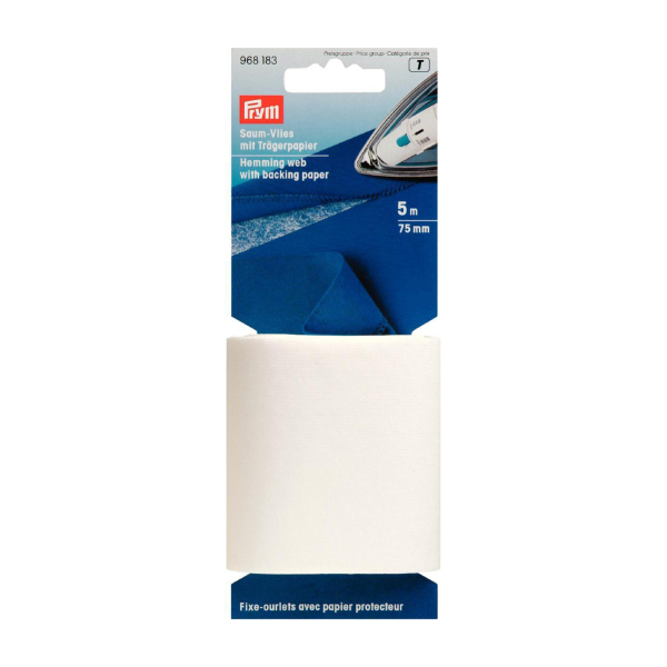 Fixe ourlets avec papier protecteur 75mm x 5m